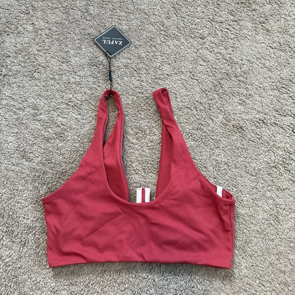 Zaful Ribbed Red Bra - Picture 3 of 7